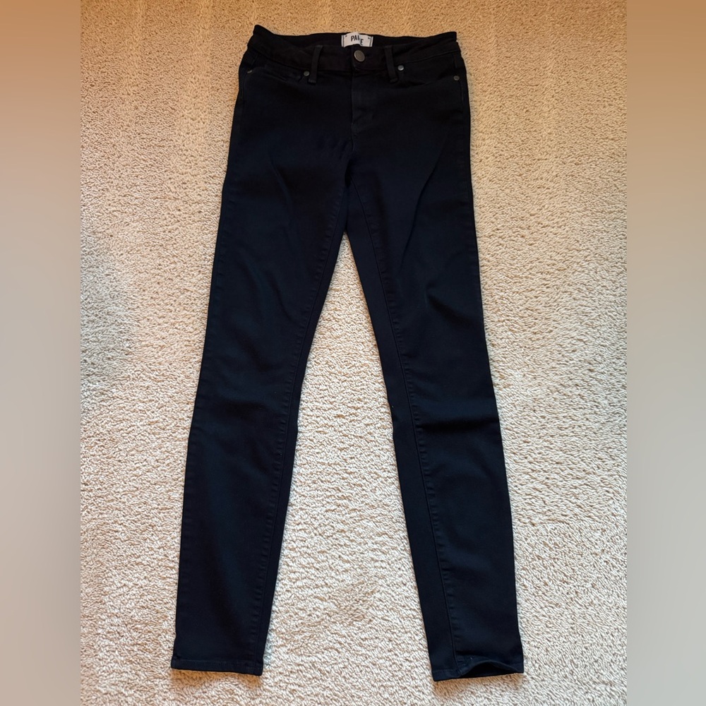 Paige Jeans Womens 27 Black Verdugo Ultra Skinny Stretch Denim Mid Rise Ankle